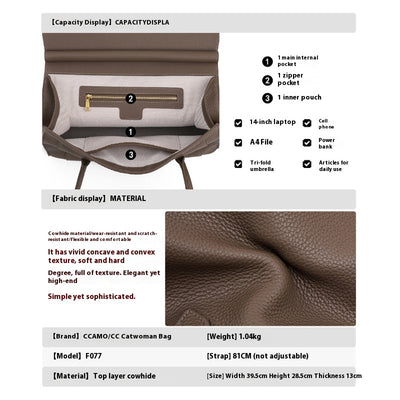 Bolso Tote de Gran Capacidad en Color Sólido para Mujer - Image 8