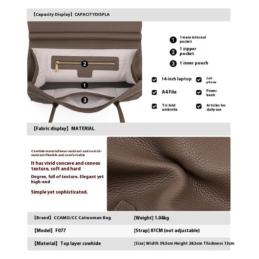 Bolso Tote de Gran Capacidad en Color Sólido para Mujer - Image 8