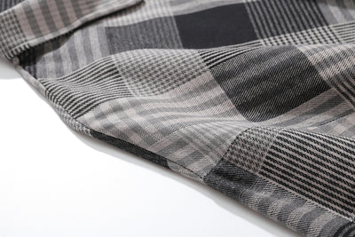 Camisa Retro a Cuadros Suelta de Manga Larga para Hombre - Image 17