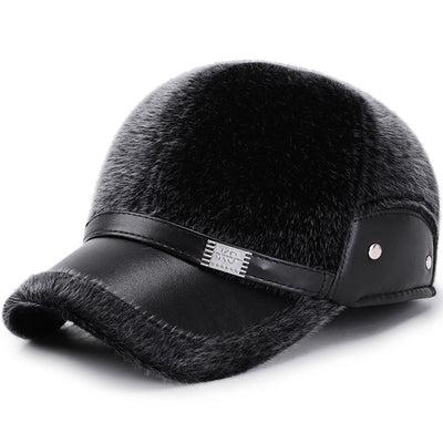 Gorra de Béisbol Invierno Hombre Imitación Piel de Visón - Image 3
