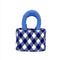 Bolsa Cuadrada Pequeña de Algodón Tejido con Bloques de Color