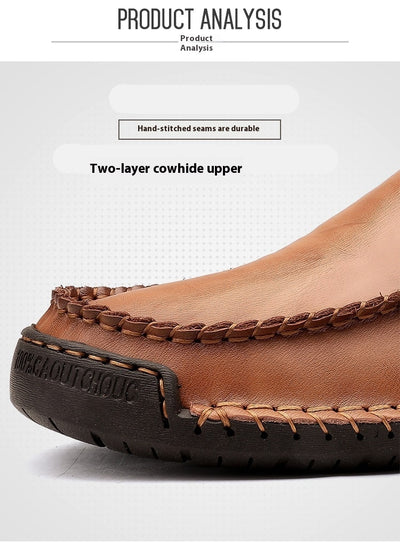 Mocasines Hombre Cuero Ligeros Antideslizantes Sin Cordones - Image 23