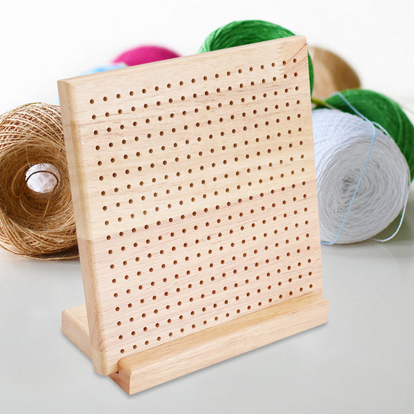 Tablero de Tejido en Madera Maciza para Cuadrados de Crochet