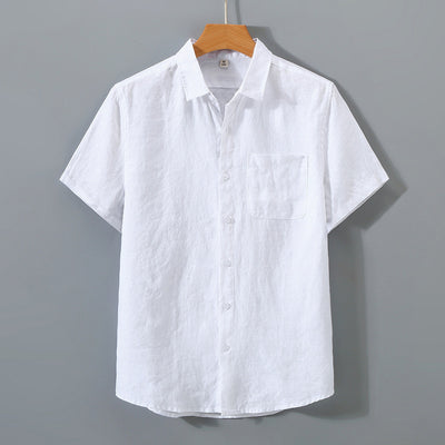 Camisa de Lino a Rayas Manga Corta - Image 6