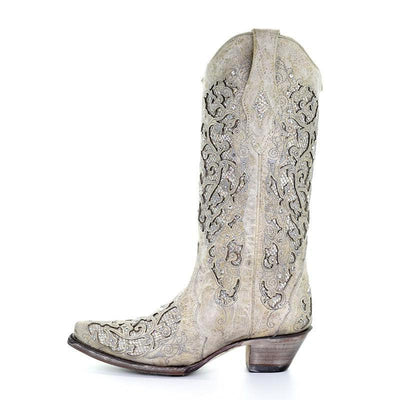Bota Muslo Alto con Cristales Brillantes