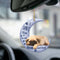 Adorno Colgante Perro Durmiente Ángel - Decoración Acrílica para Hogar y Automóvil