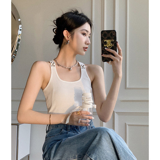 Top Musculosa con Hebillas Metálicas de Resorte