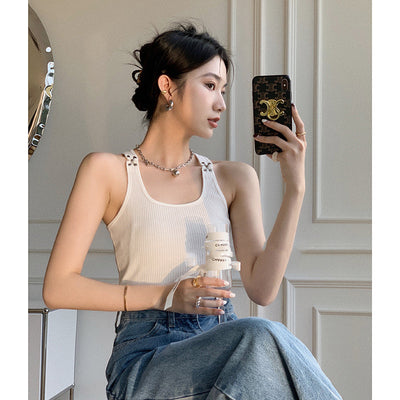 Top Musculosa con Hebillas Metálicas de Resorte