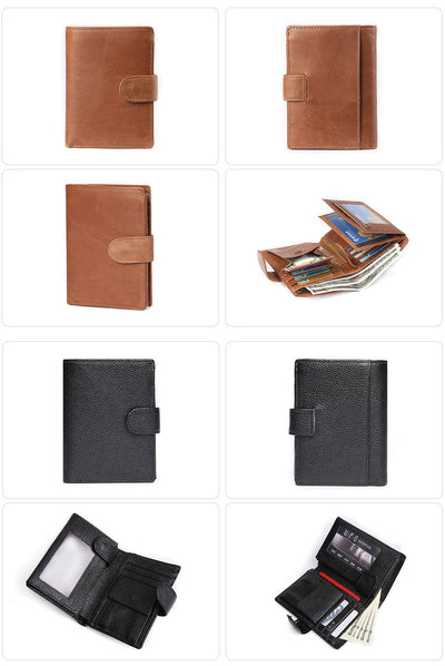 Billetera de Cuero para Hombre Estilo Retro Crazy Horse - Compacta y Clásica - Image 13