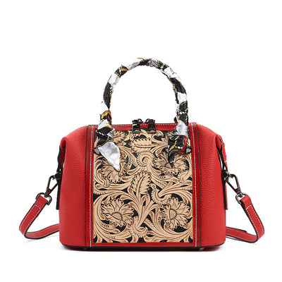 Bolsa Mensajera de Cuero Genuino Grabado Vintage - Estilo Textured Primera Capa - Image 12
