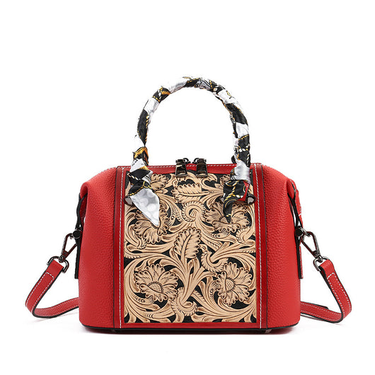 Bolsa Mensajera de Cuero Genuino Grabado Vintage - Estilo Textured Primera Capa - Image 12