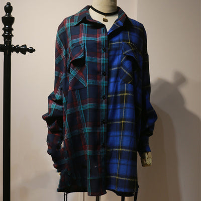 Camisa Casual Patchwork Cuadros para Hombre y Mujer - Image 6