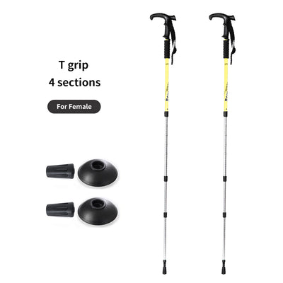 Bastones de Trekking Ultraligeros Plegables de Aluminio con Mango Recto - Image 2