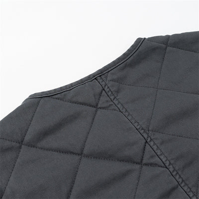 Chaqueta Acolchada de Algodón con Cuello Redondo y Diamantes Clásicos - Image 10