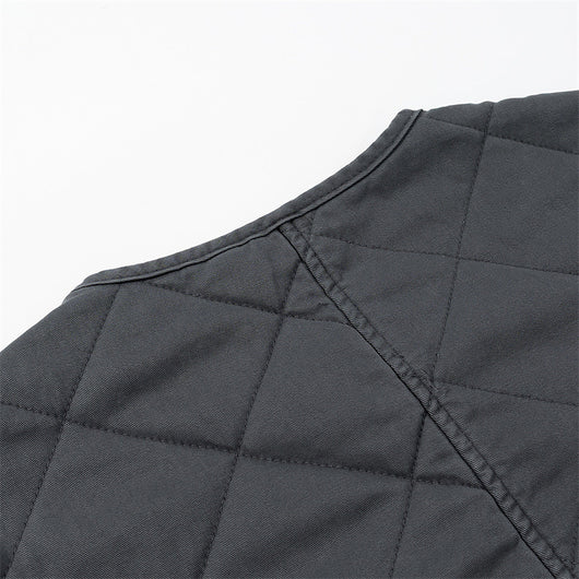 Chaqueta Acolchada de Algodón con Cuello Redondo y Diamantes Clásicos - Image 10