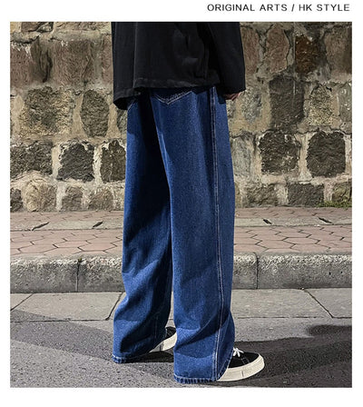 Jeans Rectos Holgados Estilo Retro Lavado Vintage para Hombre - Image 9