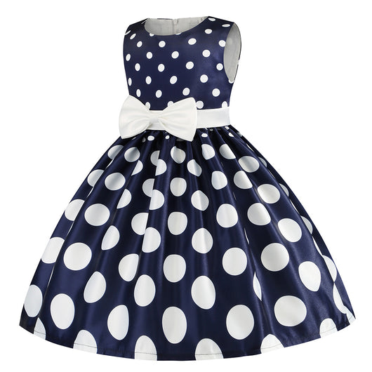 Vestido Infantil con Estampado Irregular y Lazo Festivo - Image 22