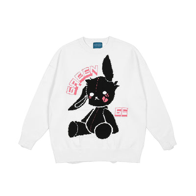 Suéter Oversized Cuello Redondo Tendencia Urbana Manga Larga - Image 11