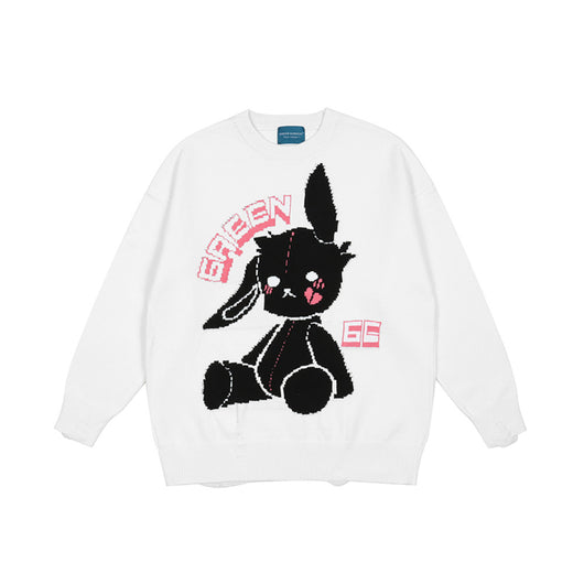 Suéter Oversized Cuello Redondo Tendencia Urbana Manga Larga - Image 11