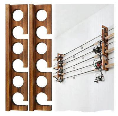 Organizador de Pared en Madera para Cañas y Accesorios de Pesca - Image 12