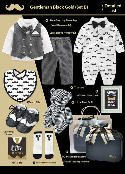 Conjunto Elegante Pequeño Caballero - Caja de Regalo Premium Negro y Oro - Image 21
