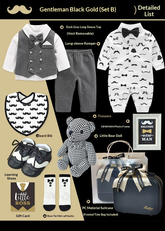 Conjunto Elegante Pequeño Caballero - Caja de Regalo Premium Negro y Oro - Image 21
