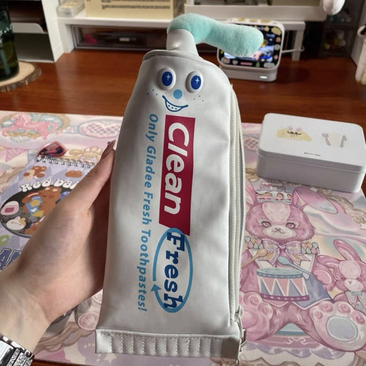 Estuche Portalápices Diseño Pasta de Dientes - Organizador Escolar Divertido para Niñas