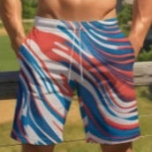 Shorts Casuales con Estampado Geométrico para Hombre