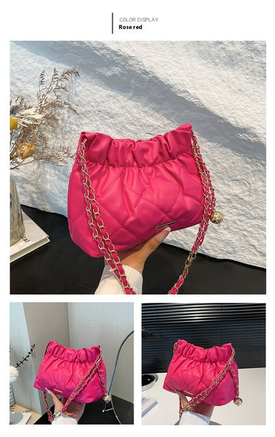 Bolso de Hombro con Cadena y Bordado de Diamantes para Mujer - Image 19