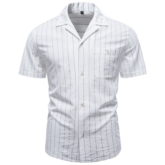 Camisa Cubana de Rayas en Algodón para Hombre - Image 13