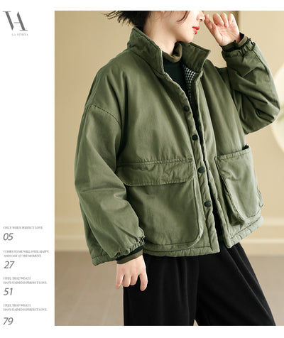 Abrigo Acolchado Talla Grande para Mujer con Bolsillos - Calidez y Comodidad - Image 9