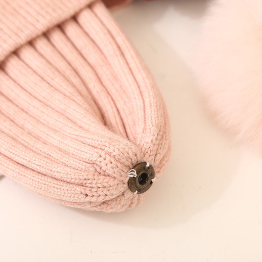 Gorro Tejido Infantil con Pompón de Pelaje de Zorro - Image 21
