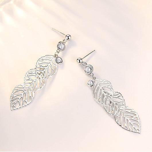 Aretes de Plata 925 con Hoja Larga Elegante - Image 9