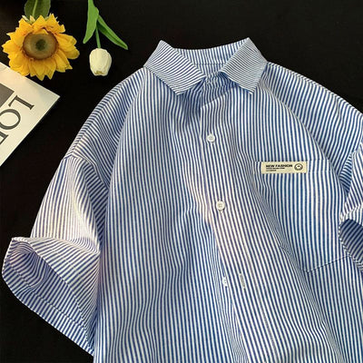 Camisa Casual Holgada Talla Grande Media Manga - Image 11