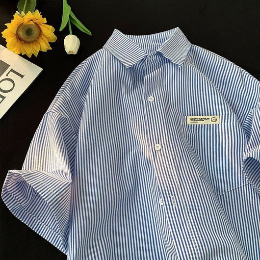 Camisa Casual Holgada Talla Grande Media Manga - Image 11
