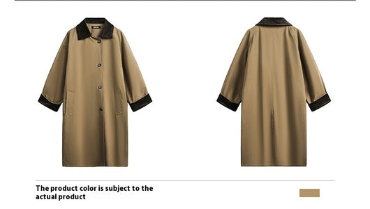 Abrigo Trench Casual Holgado con Contraste de Colores y Solapas - Image 7
