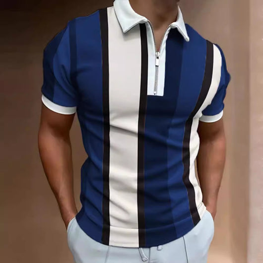 Polo Slim Fit a Rayas con Solapa Clásica para Hombre