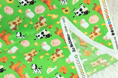 Tela de Algodón Estilo Nórdico con Estampado Animal para Proyectos DIY