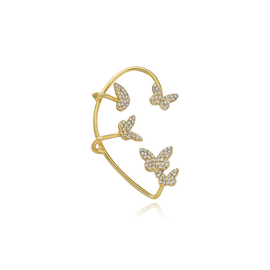Aretes Mariposa de Diamantes Completos - Diseño Elegante sin Perforación - Image 2