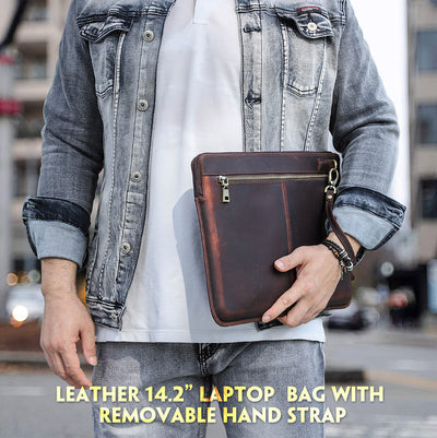 Funda Protectora para Laptop en Cuero Crazy Horse - Maletín Portátil Elegante - Image 10