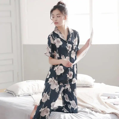 Pijamas de Seda para Parejas - Manga Larga Fresca y Cómoda - Image 19
