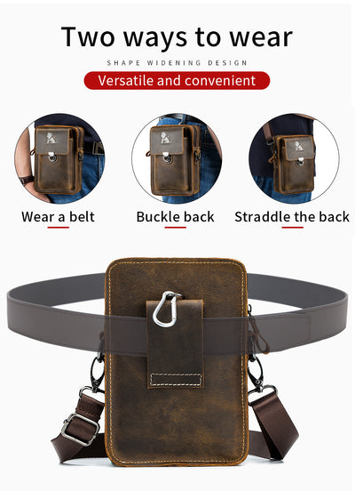 Bolsa Mensajera de Cuero con Cinturón Multifuncional para Hombre - Image 22