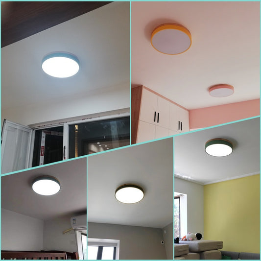 Lámpara de Techo LED Macaron Redonda para Dormitorio y Sala de Estar - Image 2