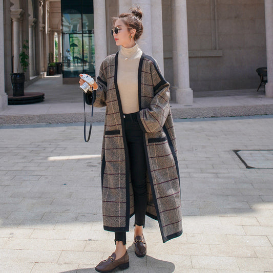 Abrigo Tweed Casual de Largo Medio
