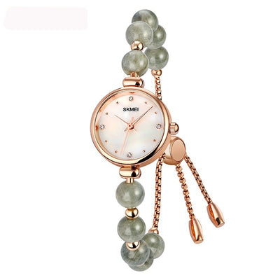 Reloj de Cuarzo Elegante para Mujer con Correa de Piedra Natural y Perla - Image 7