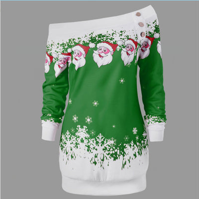 Sudadera Navideña Asimétrica con Estampado para Mujer - Image 5