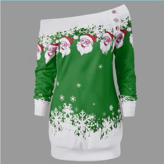 Sudadera Navideña Asimétrica con Estampado para Mujer - Image 5