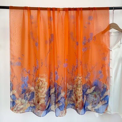 Pañuelo de Seda Peonía Largo para Mujer con Protección Solar - Image 18