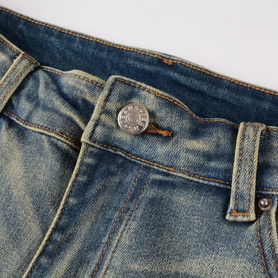 Jeans Rojos Estampados con Pliegues y Cintura Elástica para Hombre - Image 21