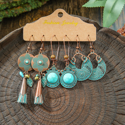 Aretes Geométricos Bohemios con Borlas Vintage para Mujer - Image 16
